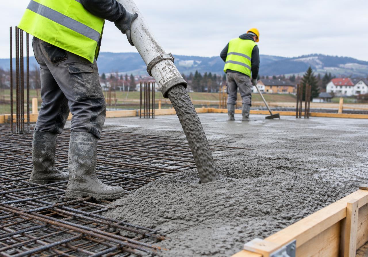 Ilustračná fotografia betonáže základovej dosky